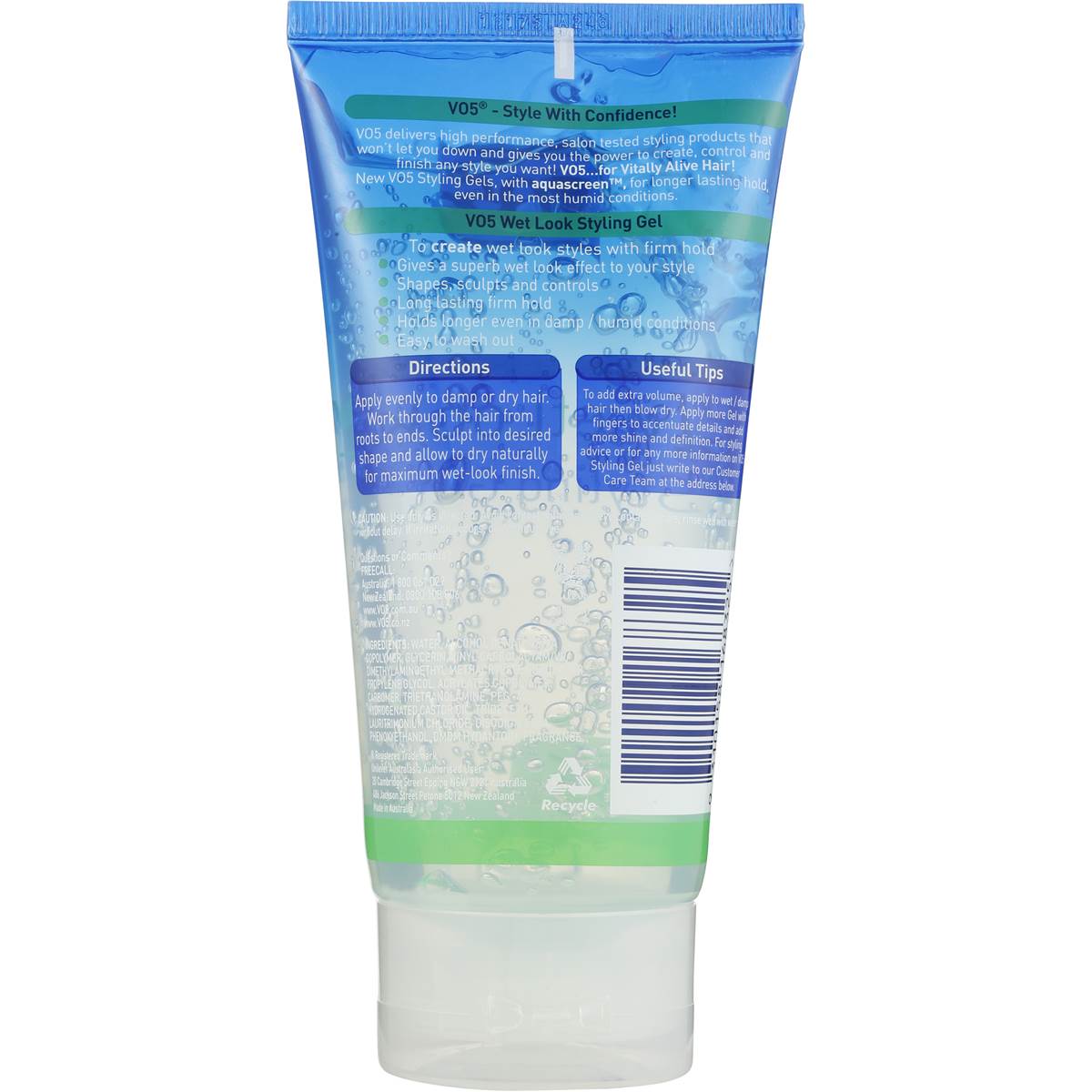 Vo5 Wet Look Styling Gel 175ml Woolworths