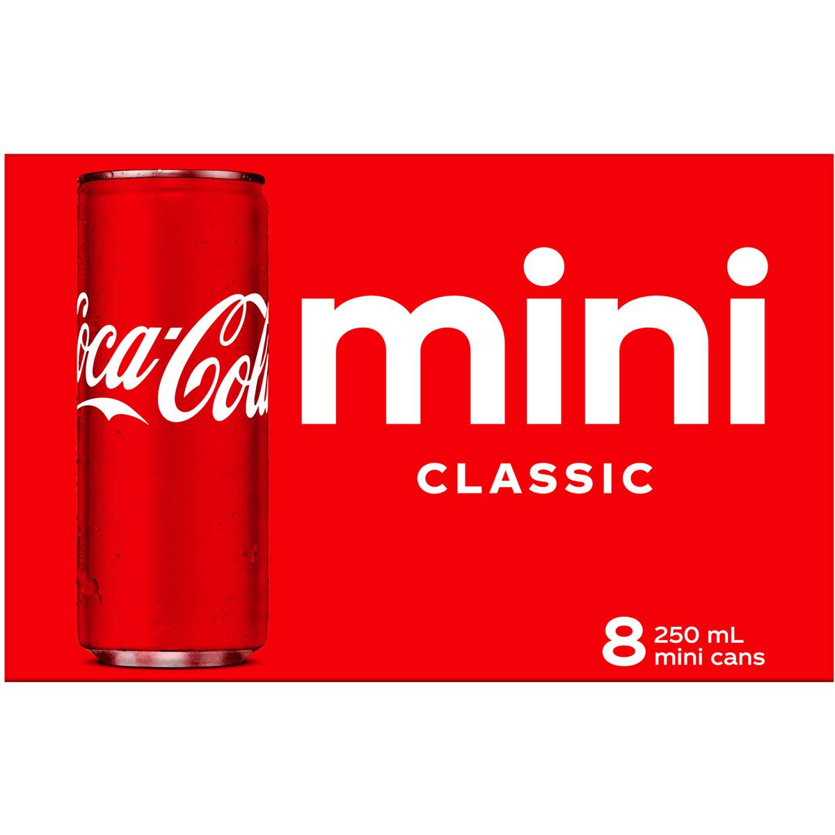 Coca cola Classic Soft Drink Mini Cans 250mlx 8 Pack Woolworths