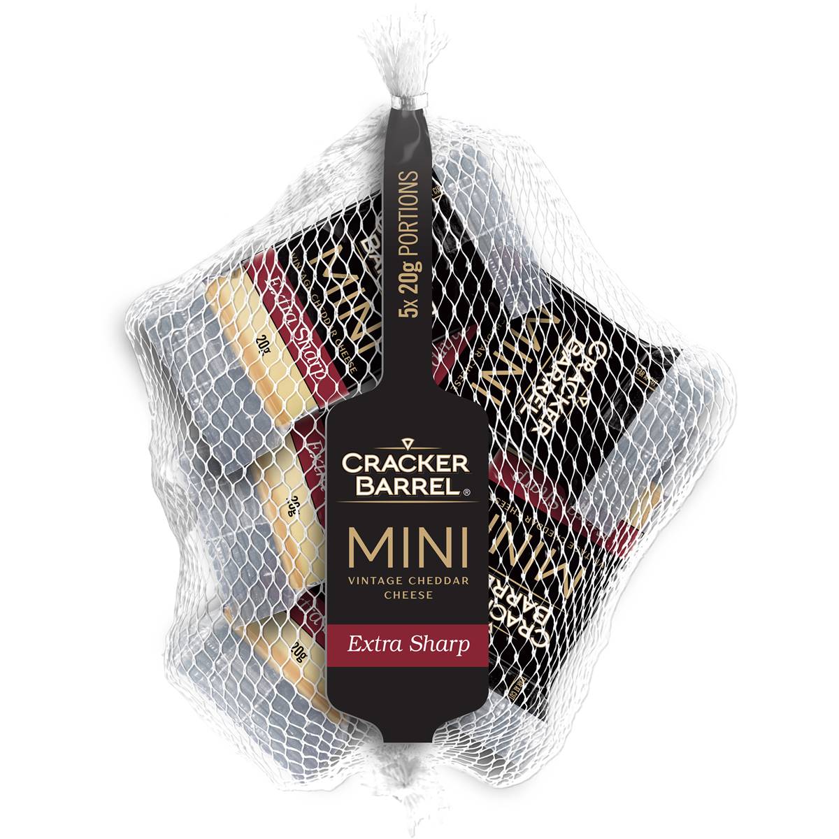 Cracker Barrel Mini Vintage Cheddar Cheese Portions Extra Sharp 20gx 5