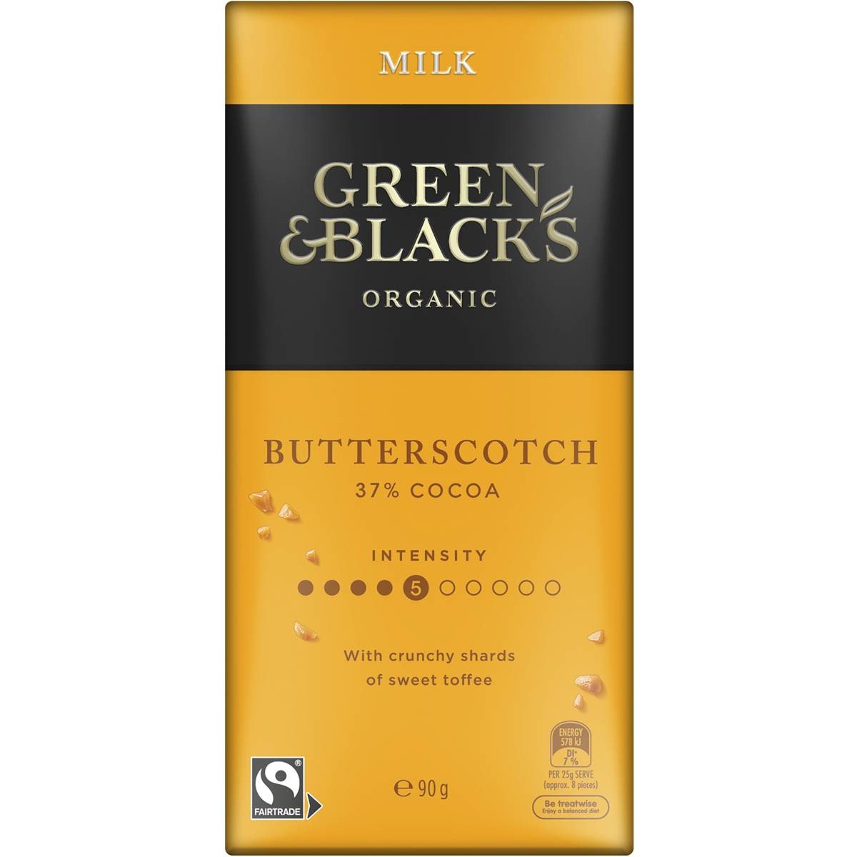 Green & Black's Organic Butterscotch 90g Woolworths