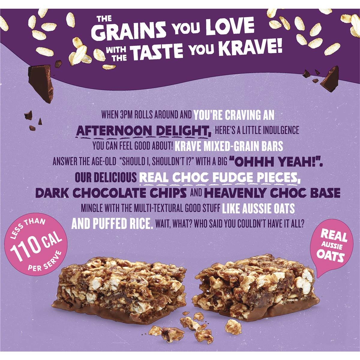Krave Nudge To Fudge Mixed Grain Snack Bars 5 Pack Woolworths