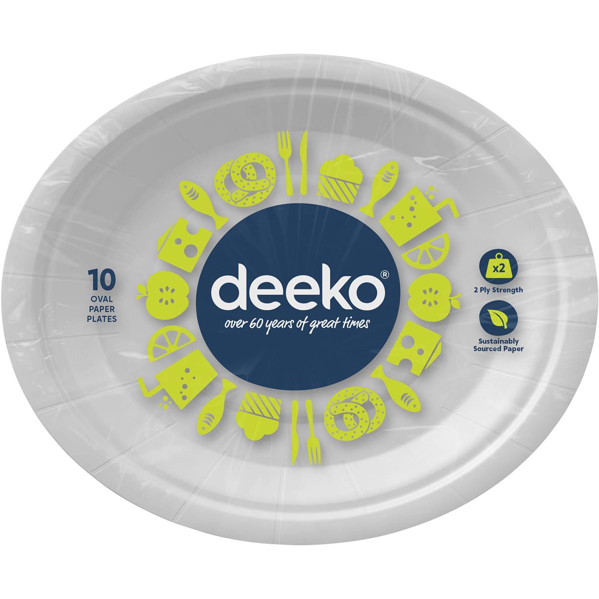 Deeko Paper Oval Plates 10 Pack | Woolworths