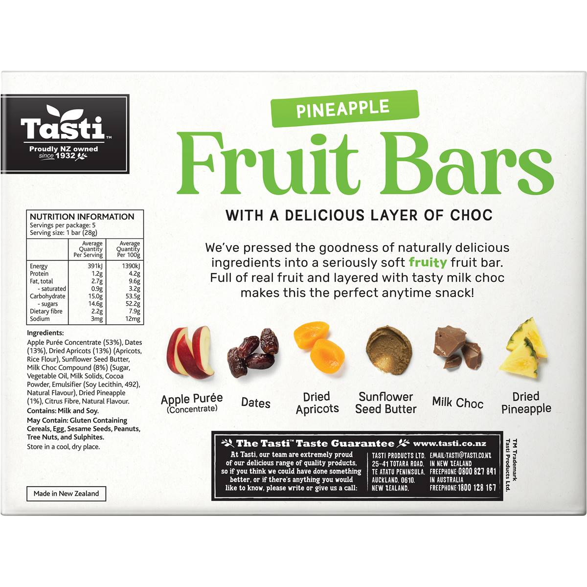 Tasti Fruit Bars Pineapple 5 Pack Woolworths