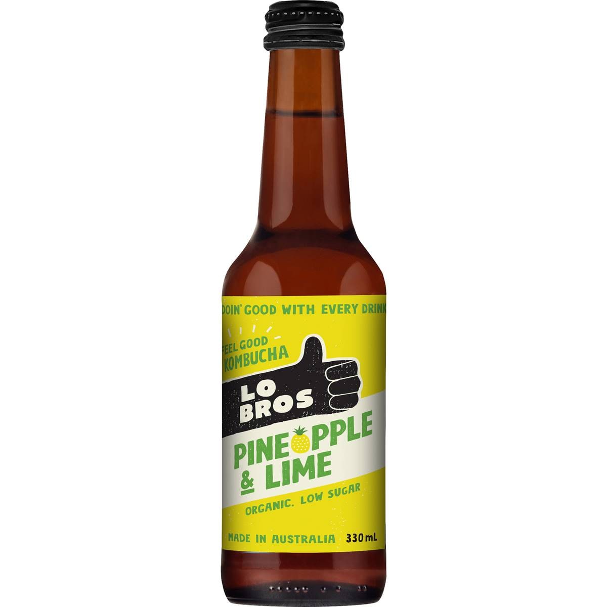Lo Bros Pineapple & Lime Kombucha 330ml Woolworths