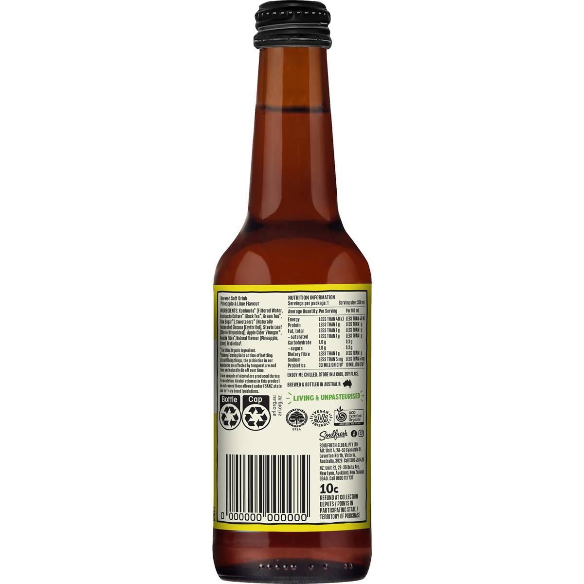 Lo Bros Pineapple & Lime Kombucha 330ml Woolworths