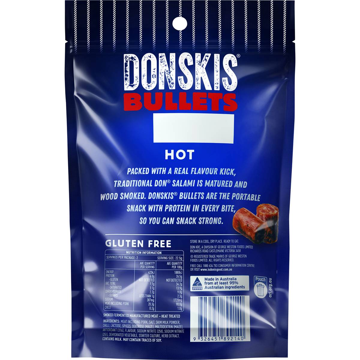Don Donskis Bullets Hot Salami Bites 45g Woolworths