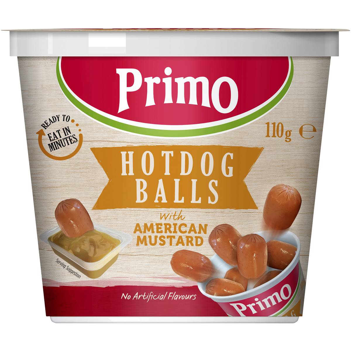 Primo Hot Dog Balls With American Mustard 110g Woolworths