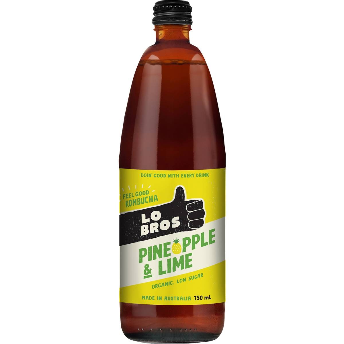Lo Bros Kombucha Pineapple & Lime 750ml Woolworths