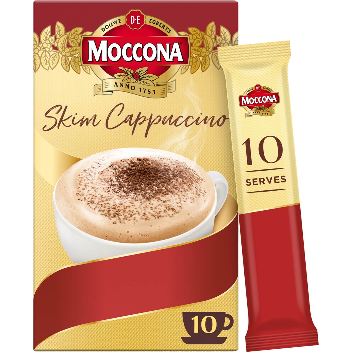 Moccona Coffee Sachets Skim Cappuccino 10 Pack Woolworths