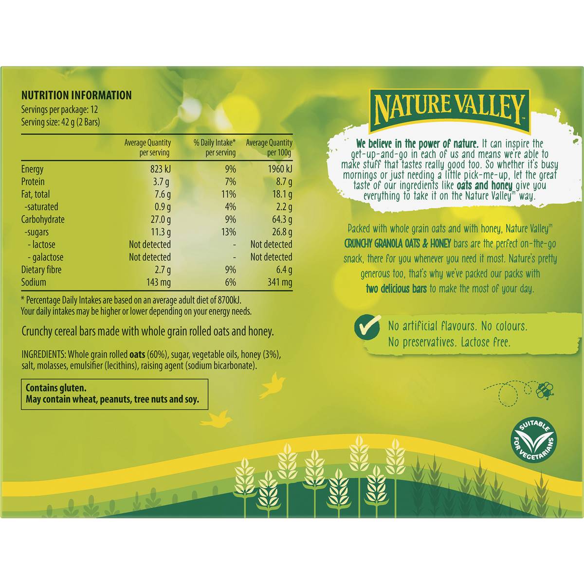 Nature Valley Crunchy Oats & Honey Granola Bars 12 Pack Woolworths