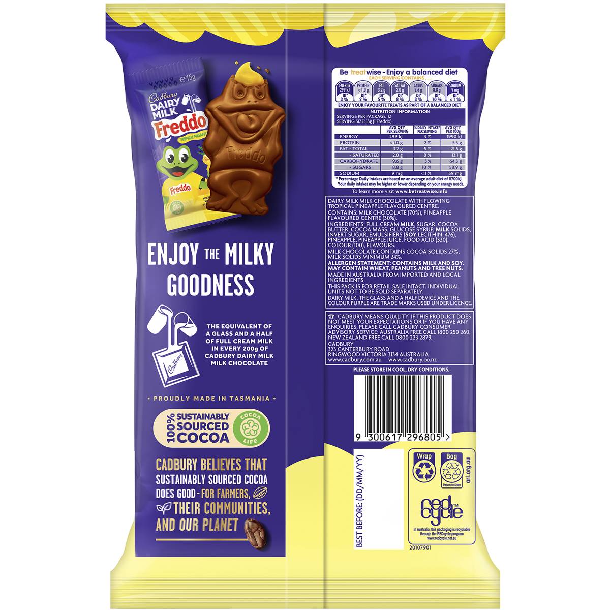 Cadbury Dairy Milk Freddo Frog Pineapple Chocolate Sharepack 180g