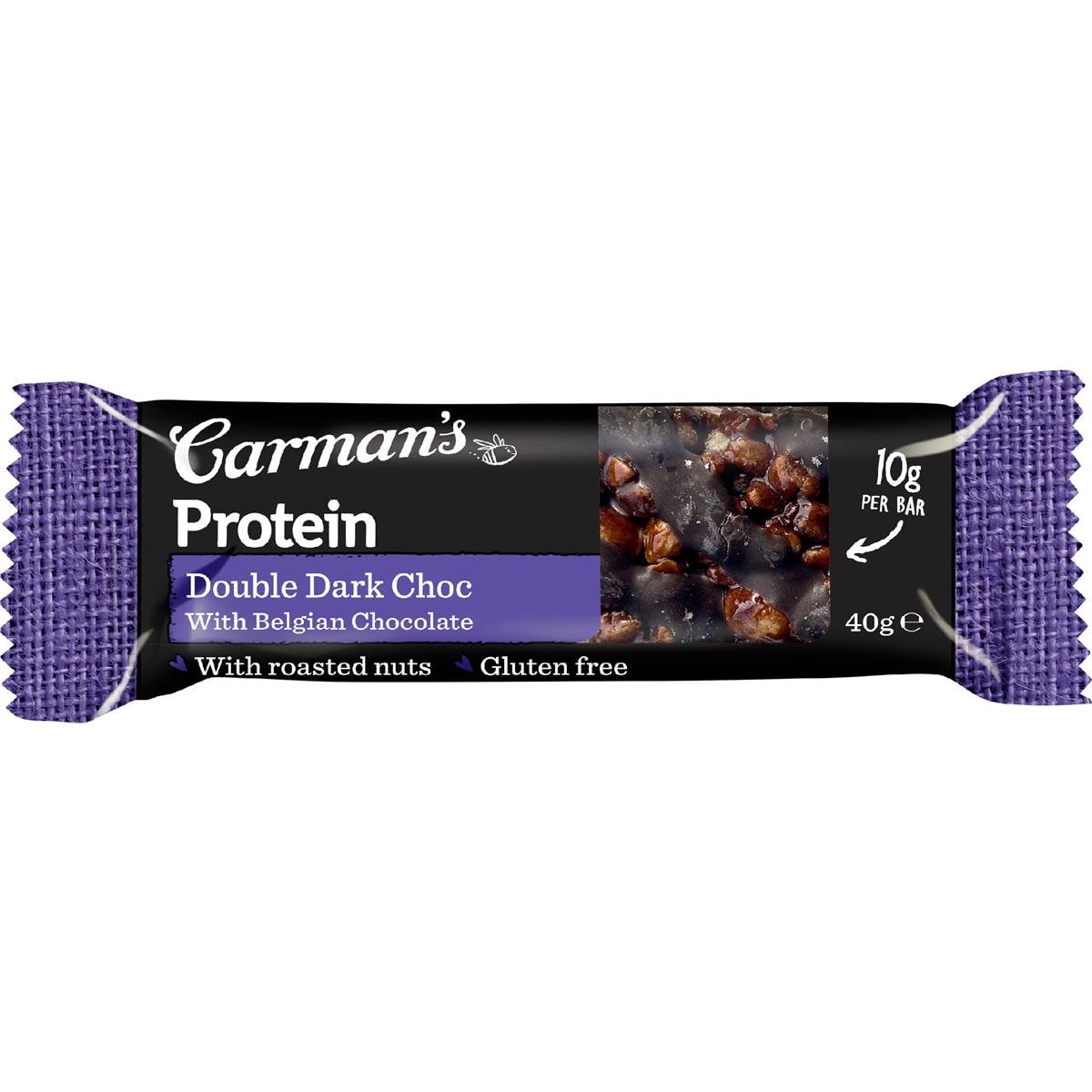 Carman's Protein Bars Double Dark Choc With Belgian Chocolate 10 Pack
