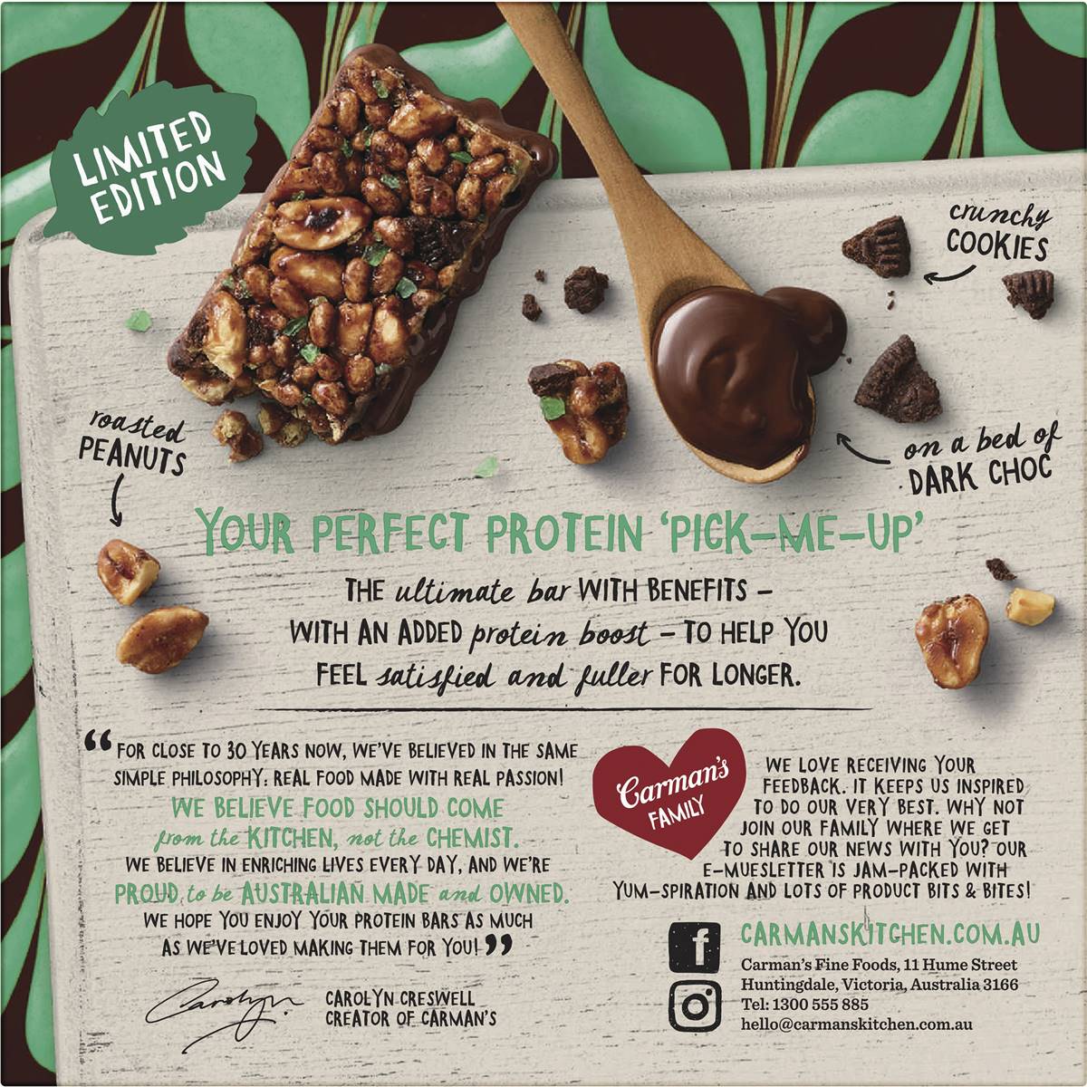 Carman's Protein Bars Choc Mint 10 Pack Woolworths
