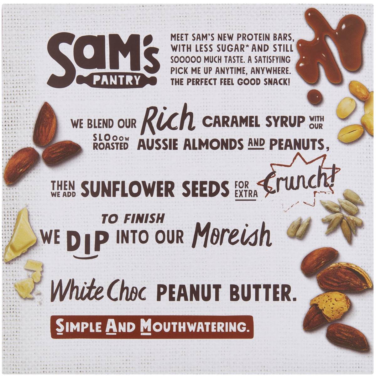 Sam's Pantry Caramel Brownie Low Sugar Protein Bars 5 Pack Woolworths