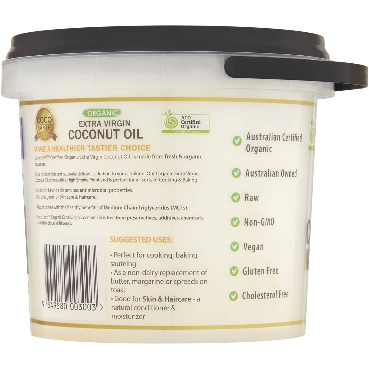 Coco Earth Organic Extra Virgin Coconut Oil 2l Woolworths
