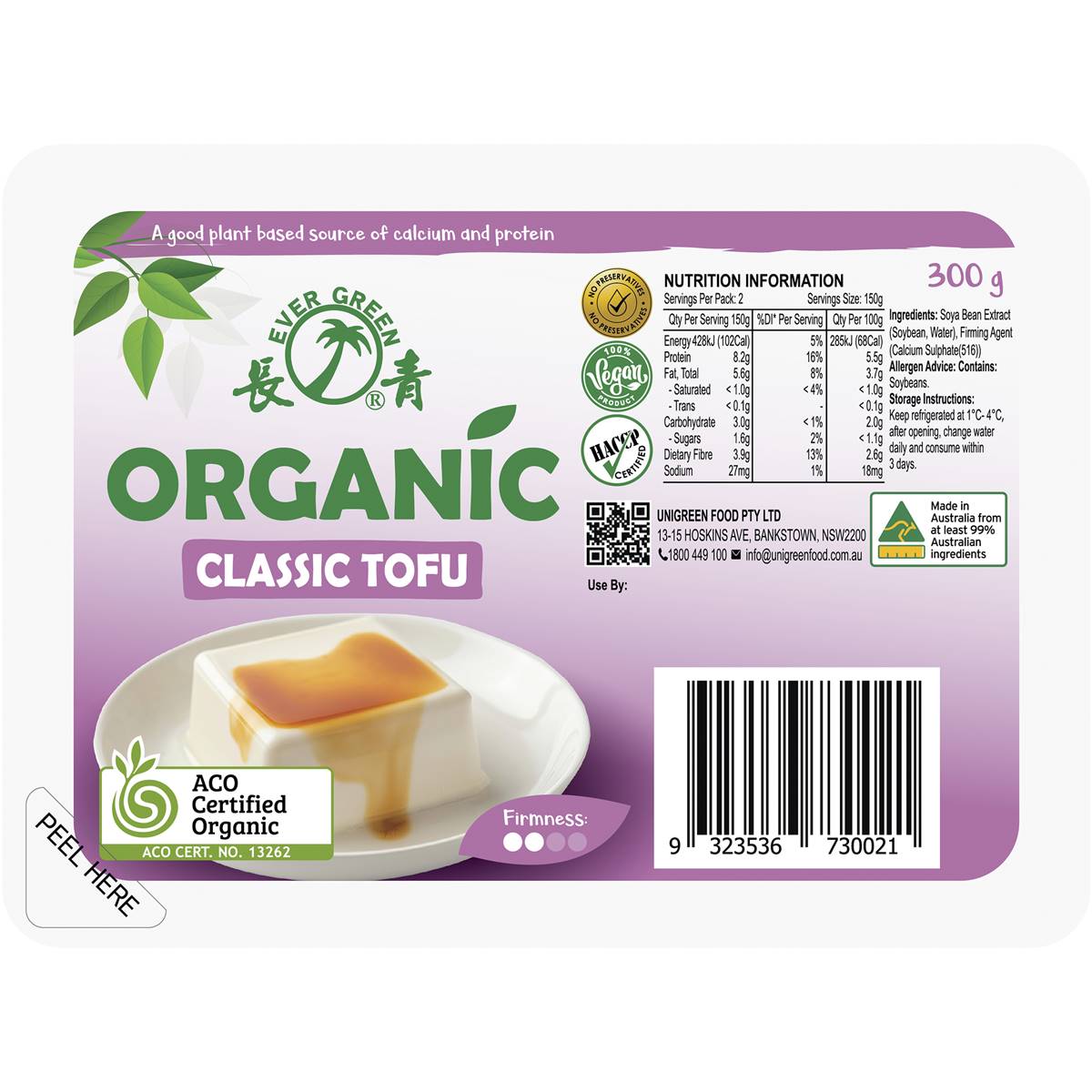 Evergreen Organic Classic Tofu 300g Woolworths