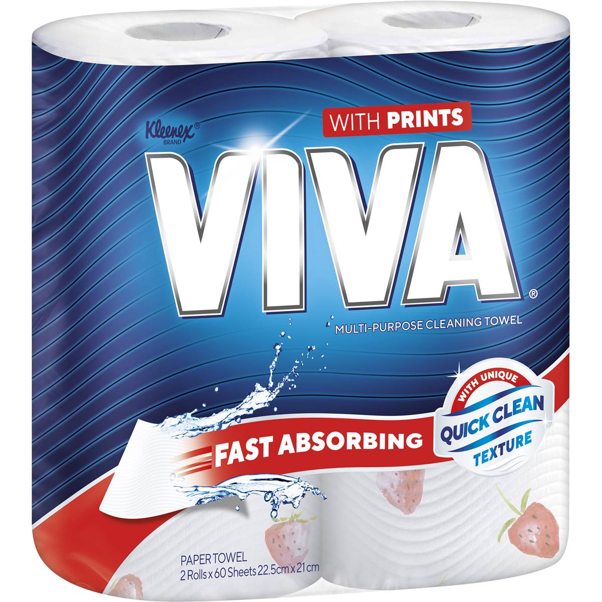 Viva Paper Towel Prints 120 Sheets 2 Pack Woolworths