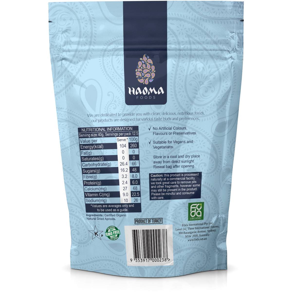 Haoma Organic Dried Apricots 300g Woolworths
