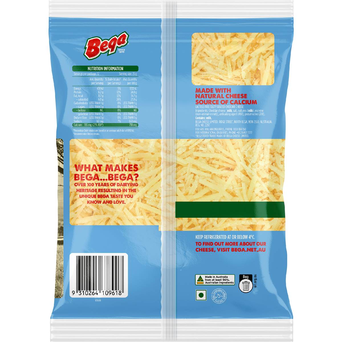 Bega Lactose Free Grated Cheese 300g Woolworths