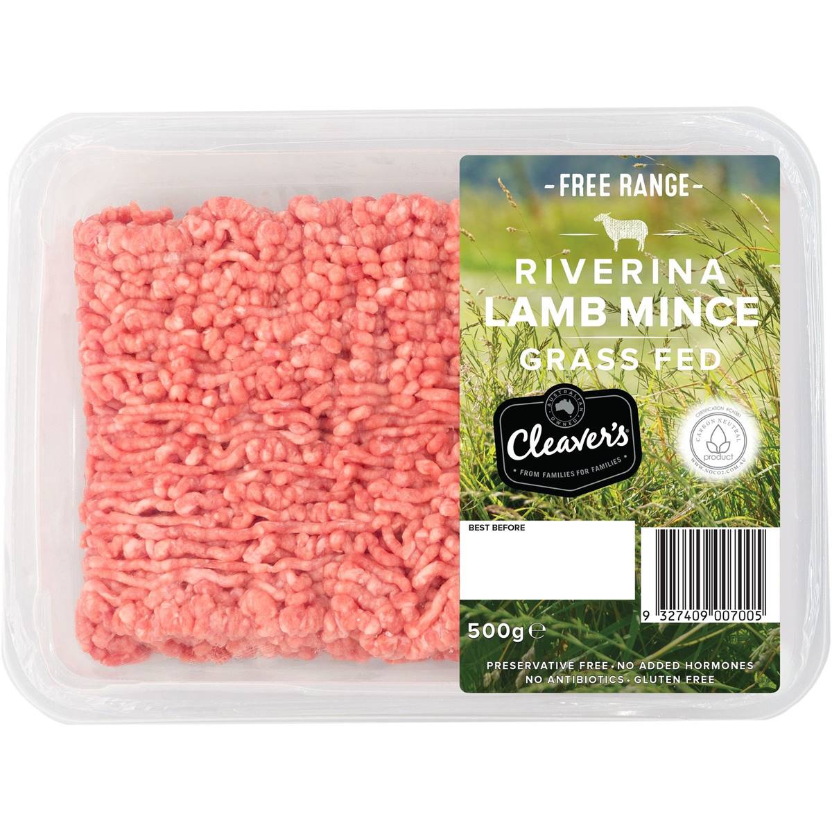 Cleaver's Grass Fed Lamb Mince 500g Woolworths