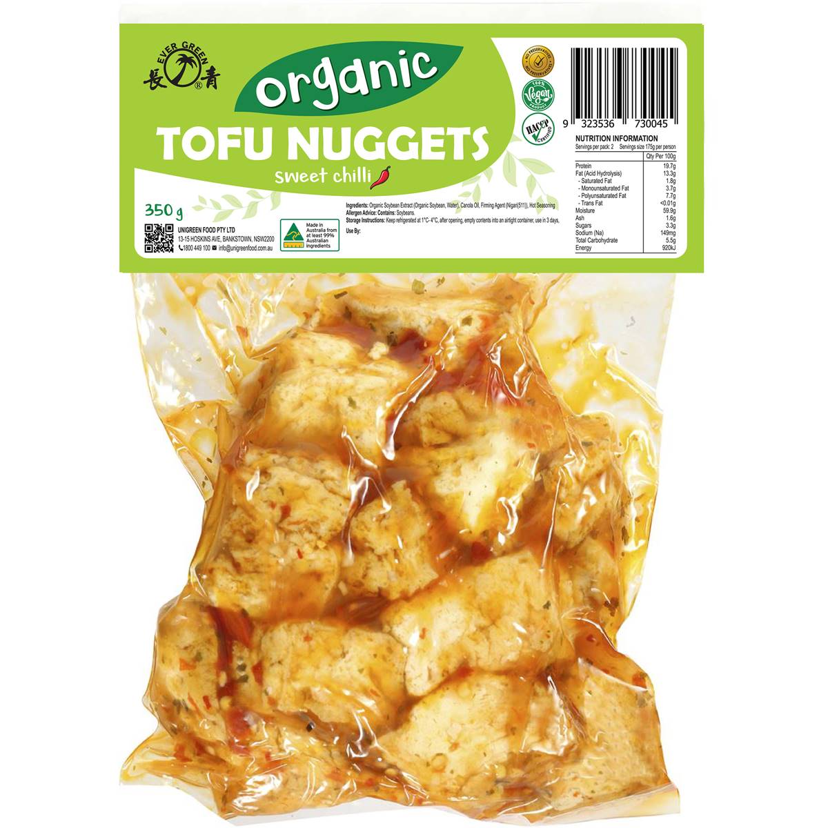 Evergreen Organic Sweet Chilli Tofu Nuggets 350g Woolworths