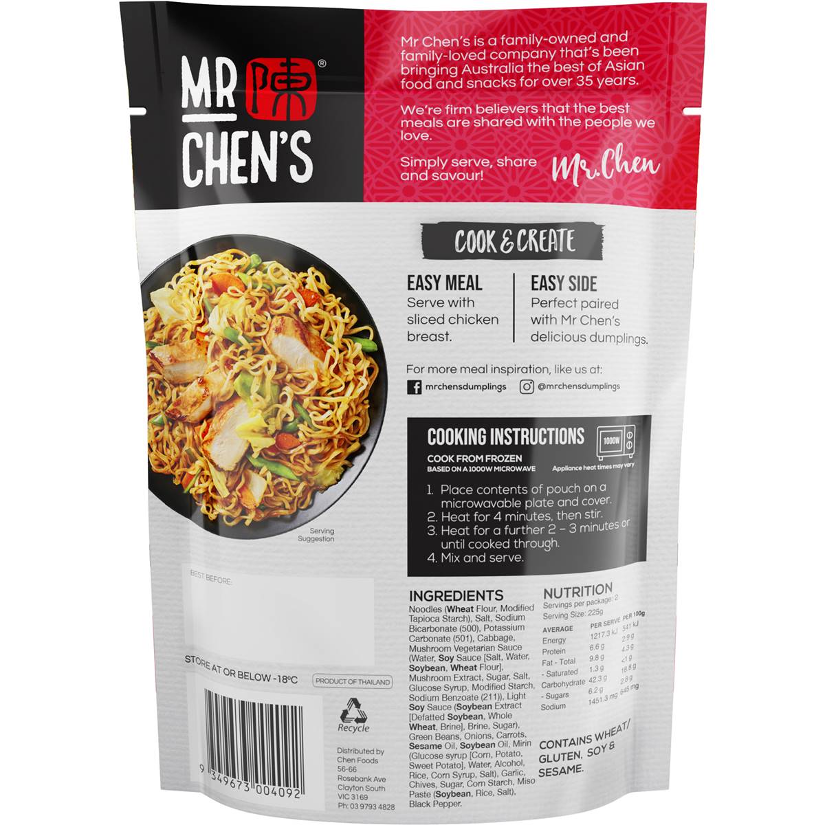 Mr Chen's Chow Mein Noodles 450g | Woolworths