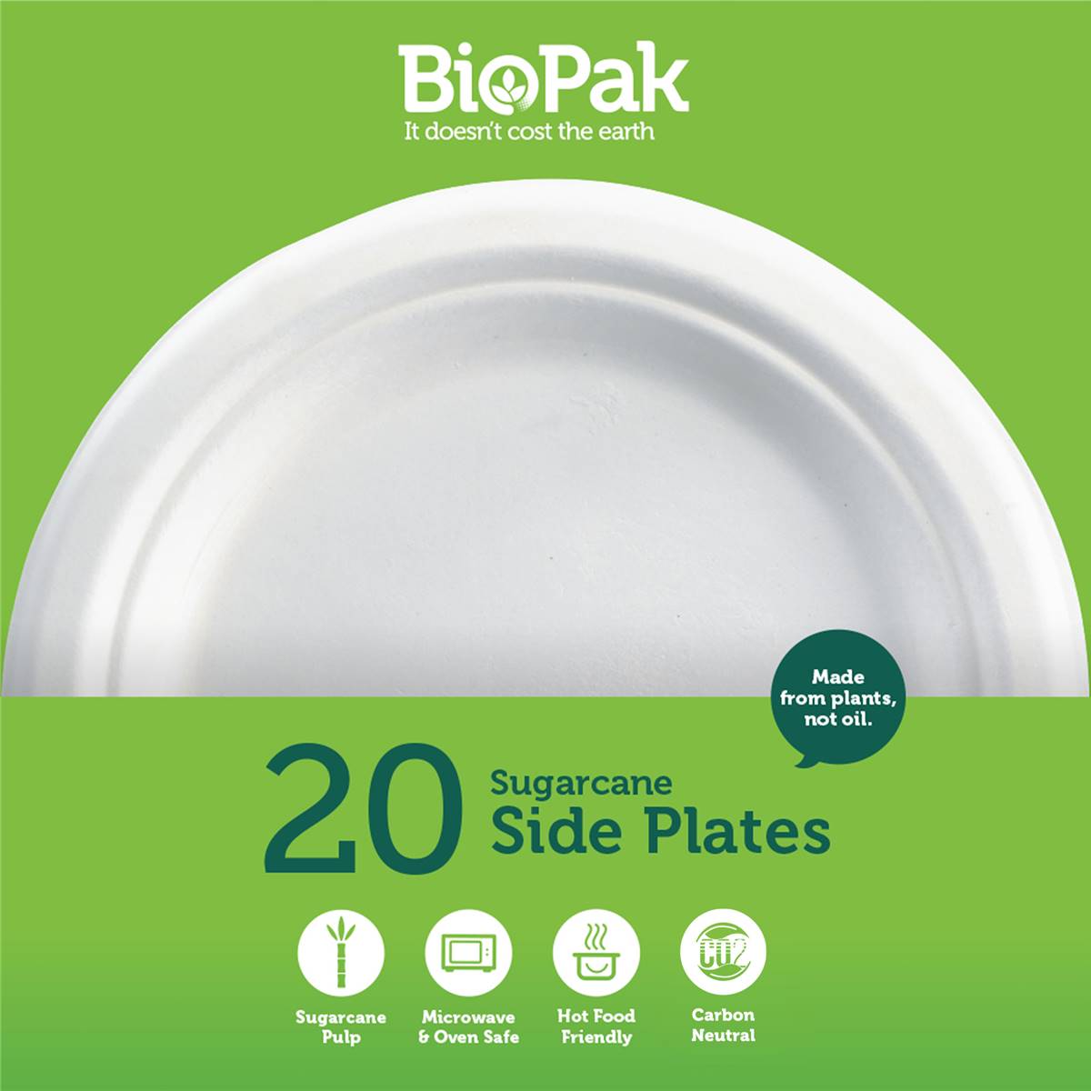 Biopak Sugarcane Side Plates 20 Pack Woolworths