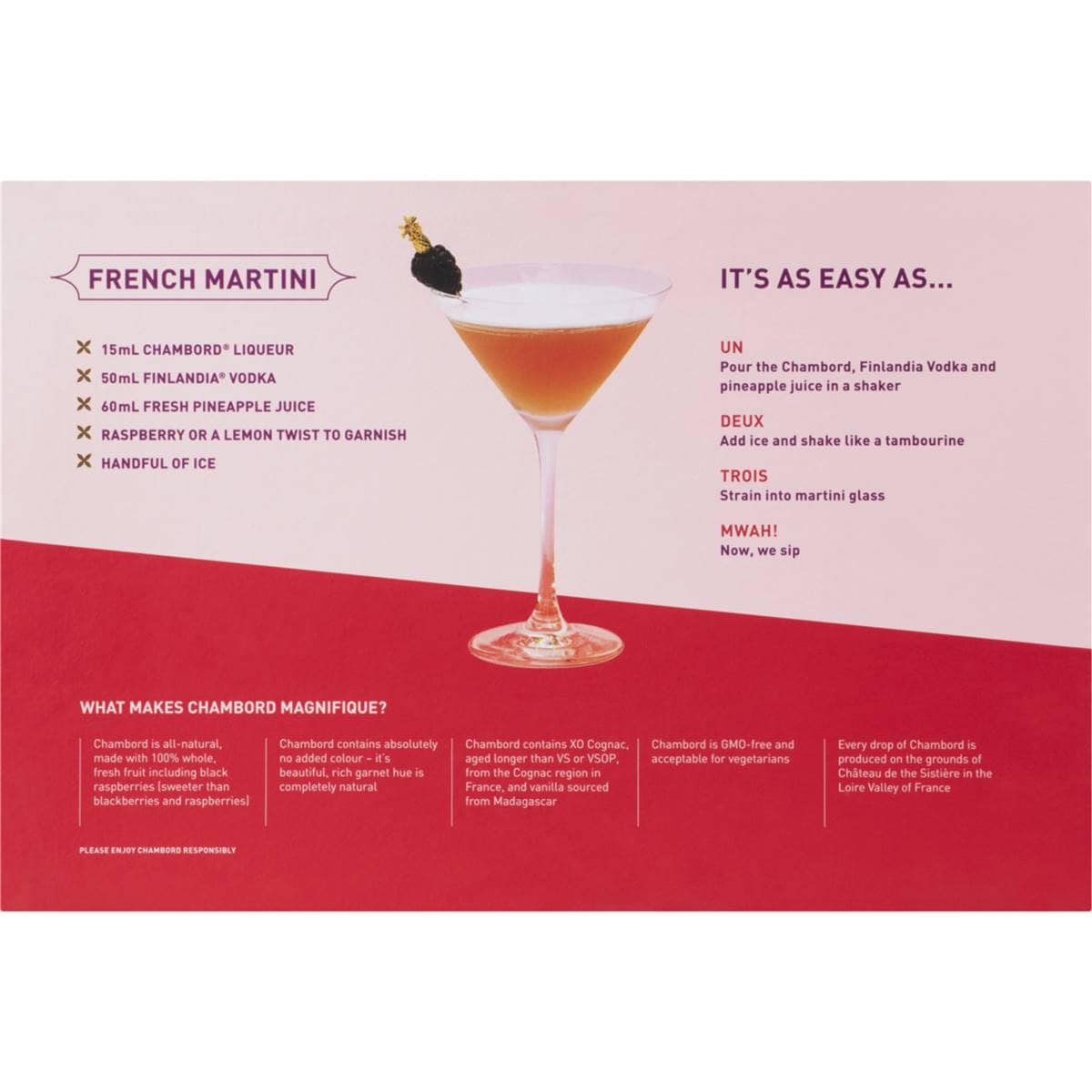 Chambord French Martini Pack Each Woolworths