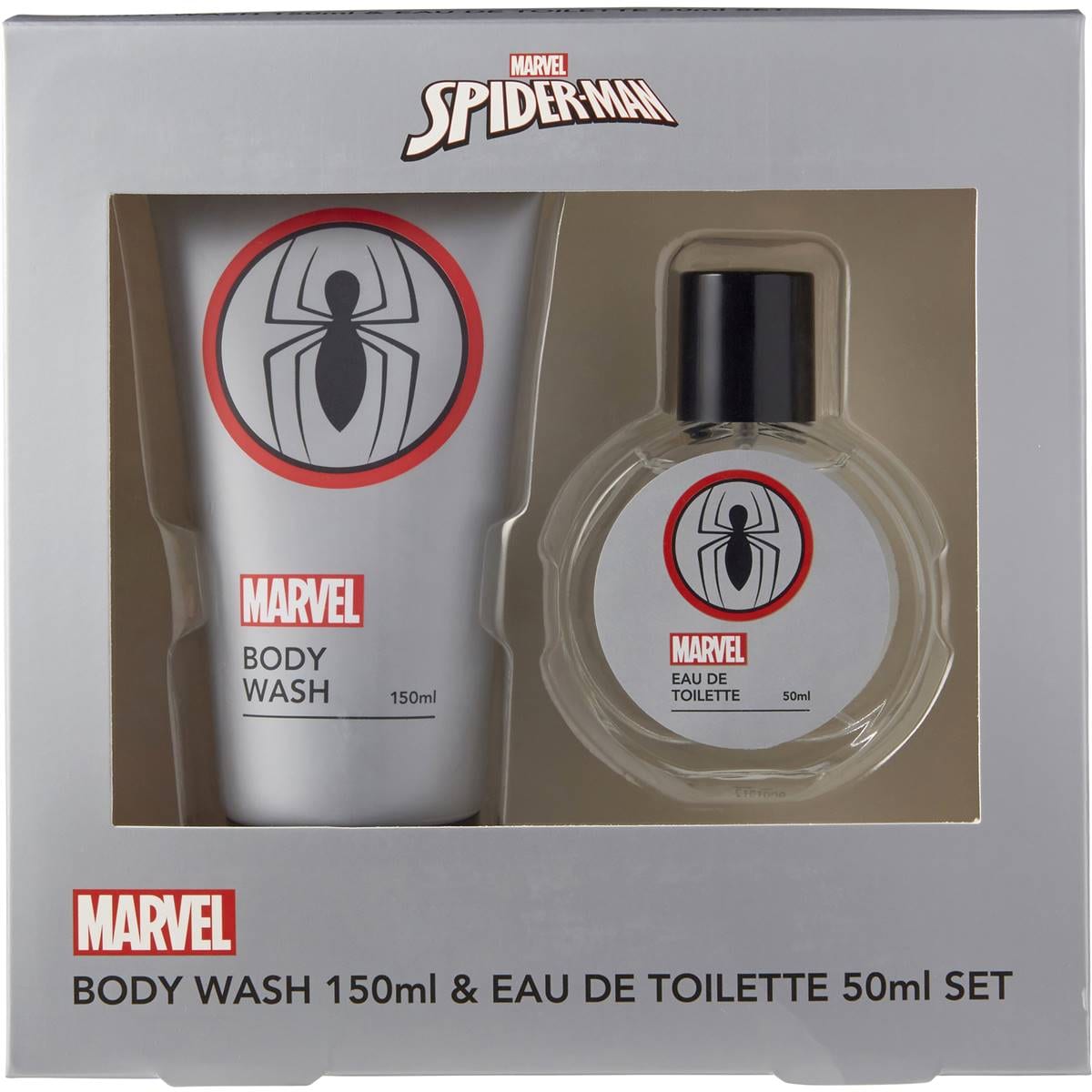 Marvel Spiderman Body Wash 150ml & Eau De Toilette 50ml Set Each