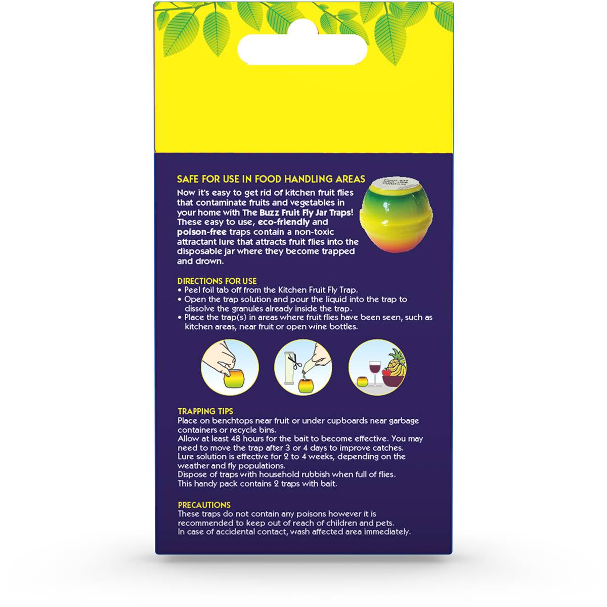 The Buzz Kitchen Fruit Fly Trap 2 Pack Woolworths