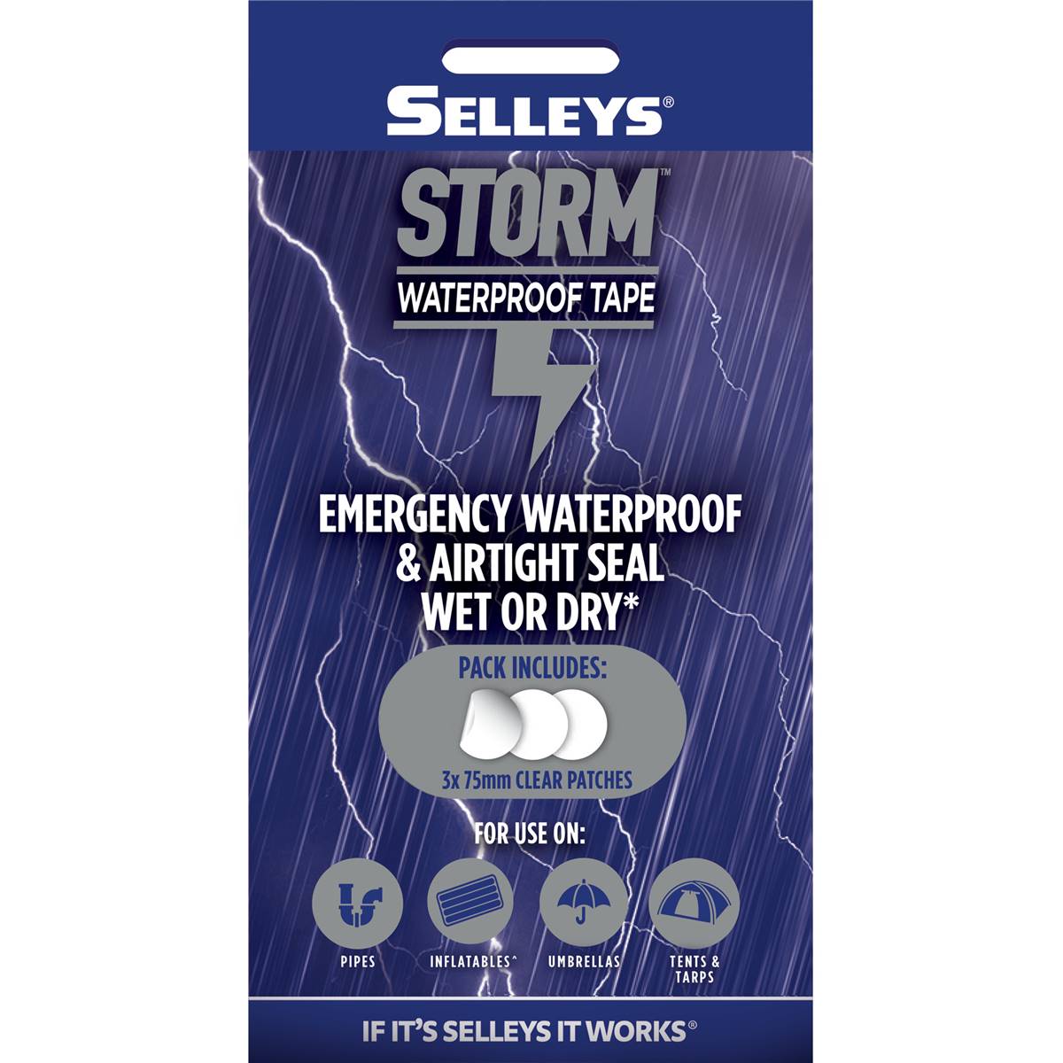 Selley's Storm Waterproof Tape 75mm 3 Pack Woolworths