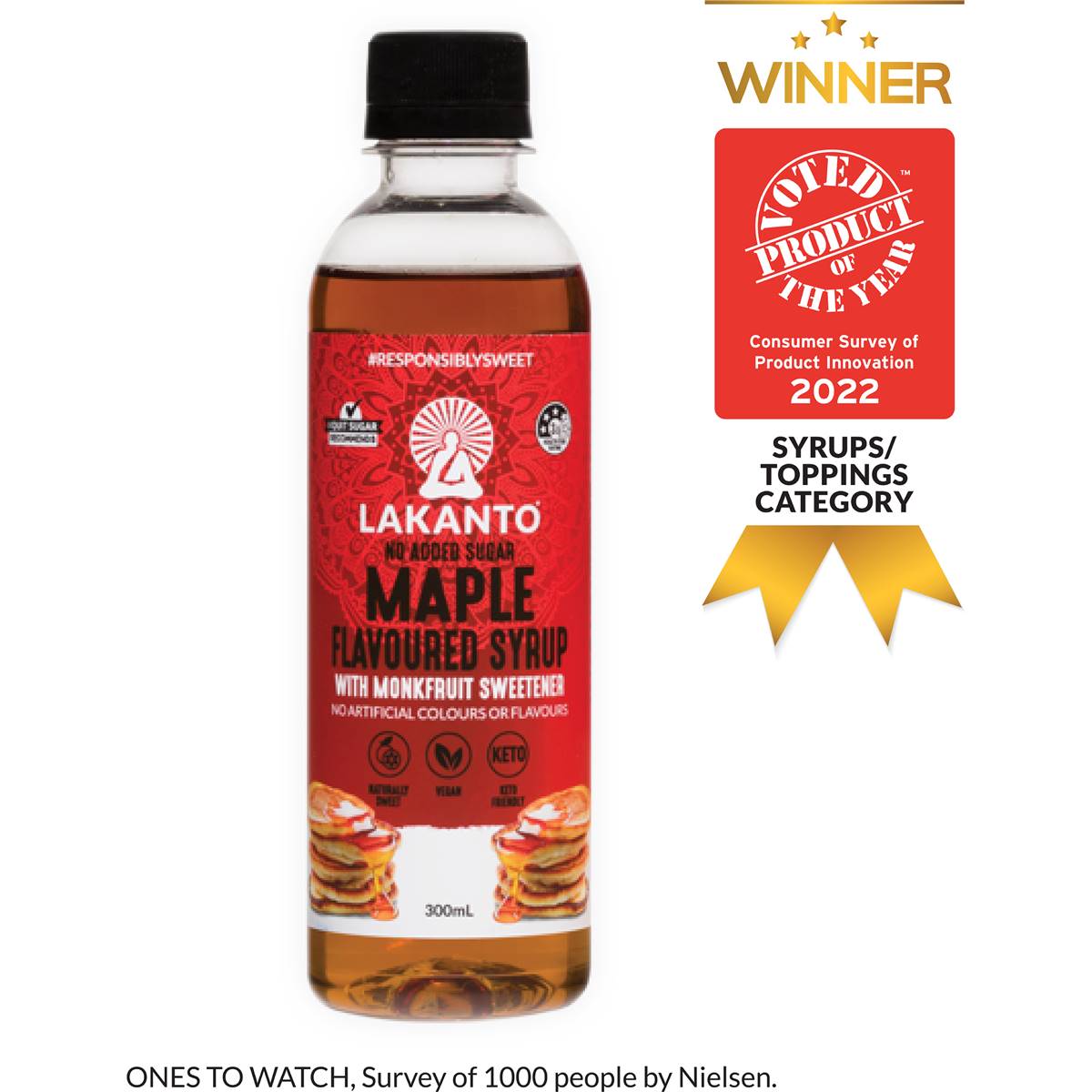 Lakanto Monkfruit No Sugar Added Maple Flavoured Syrup 300ml Woolworths