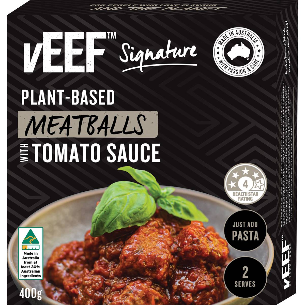Veef Signature Plant Based Meatball Tomato Sauce Chilled Meal 400g