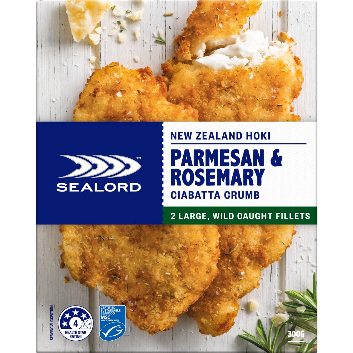 Sealord Hoki Parmesan & Rosemary Ciabatta 150g x 2 pack