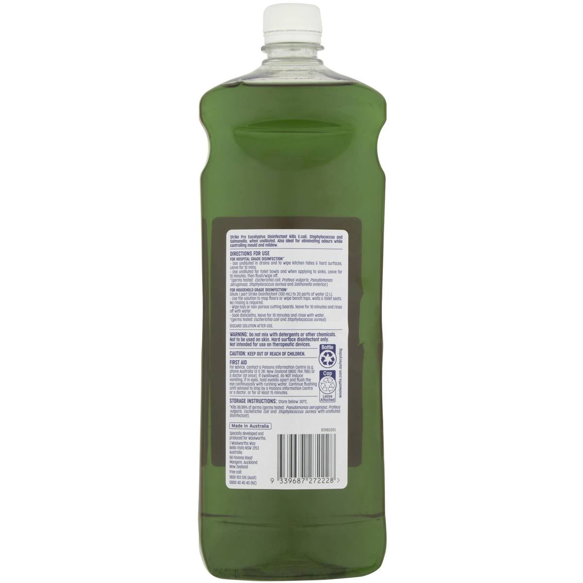 Strike Pro Disinfectant Eucalyptus Hospital Grade 1.25l Woolworths