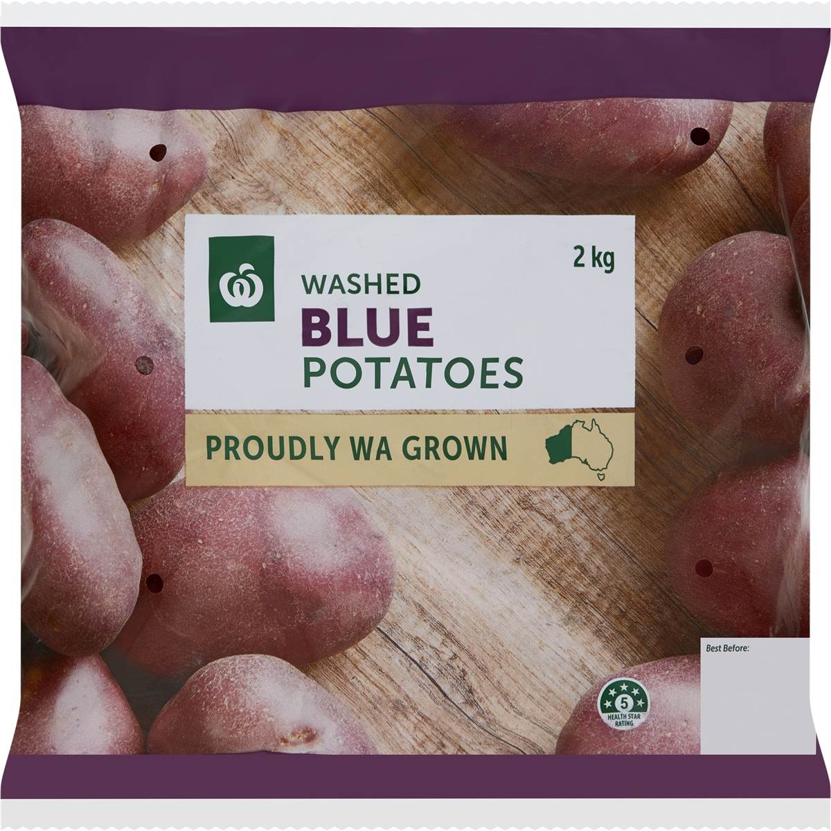 Woolworths Royal Blue Washed Potato 2kg Bag Woolworths