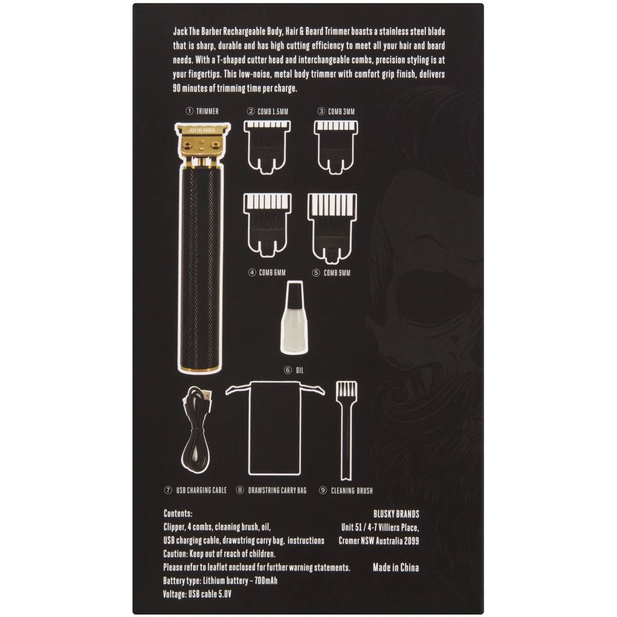 Jack The Barber Jack The Barber Hair & Beard Rechargeable Trimmer Each