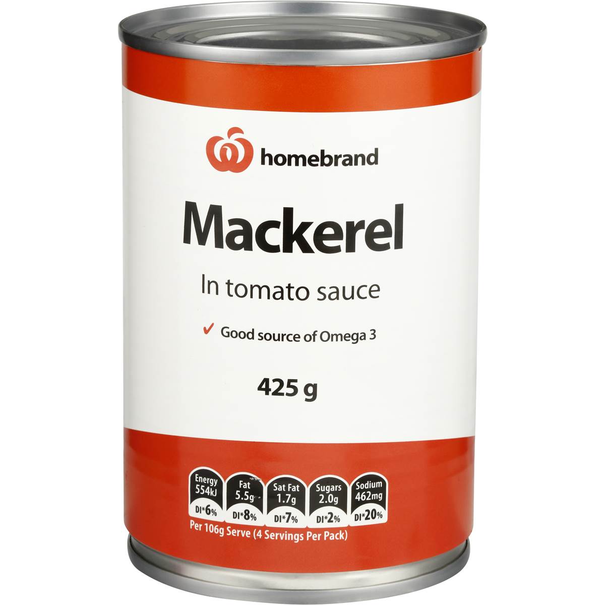 Homebrand Mackerel Tomato Sauce 425g Woolworths