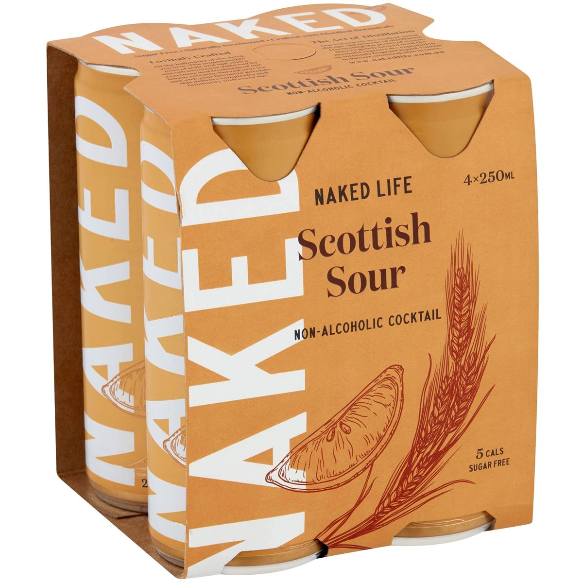 Naked Life Non Alcoholic Scottish Sour 250ml x4 Pack | Woolworths