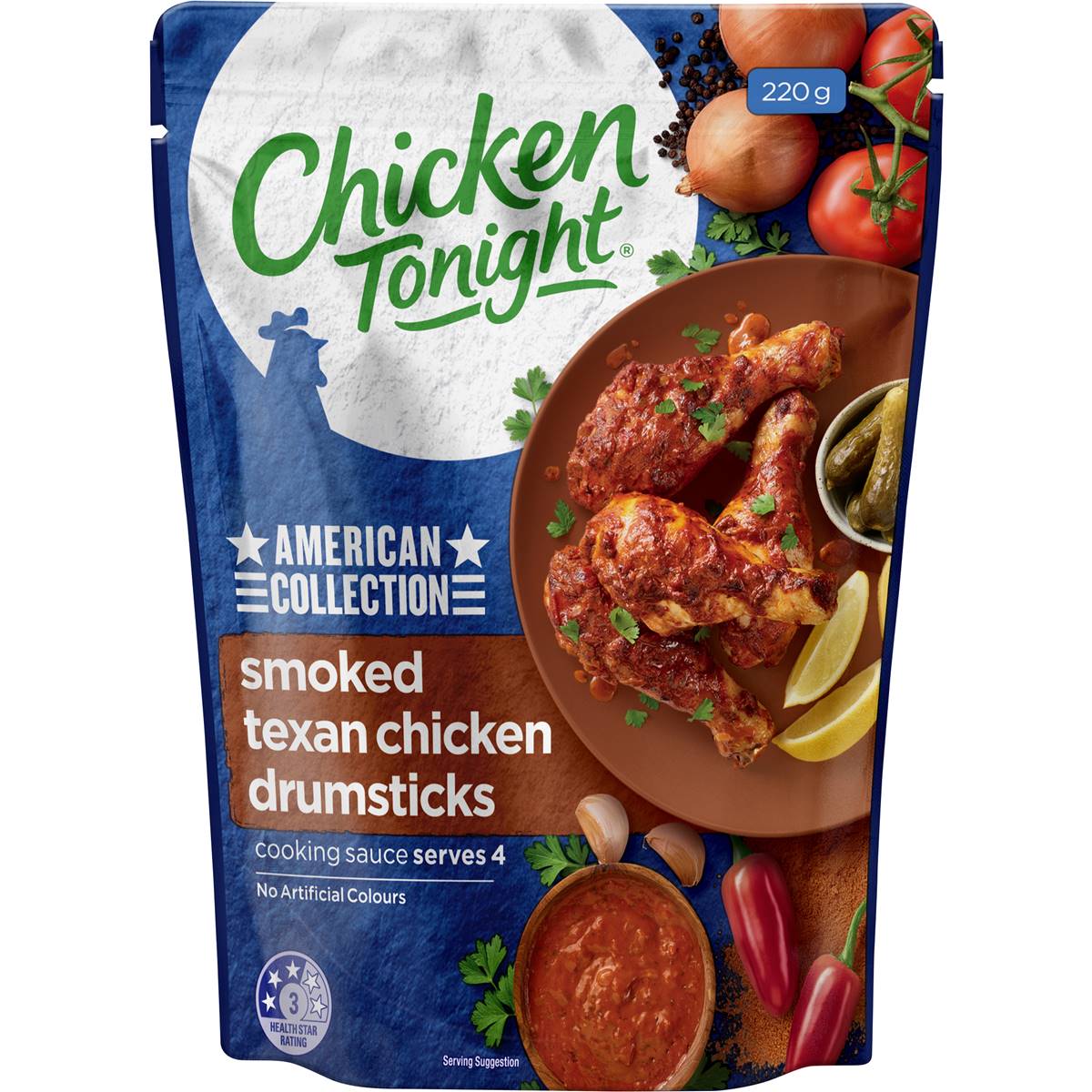 Chicken Tonight Smoked Texan Chicken Drumsticks Pouch 220g Woolworths