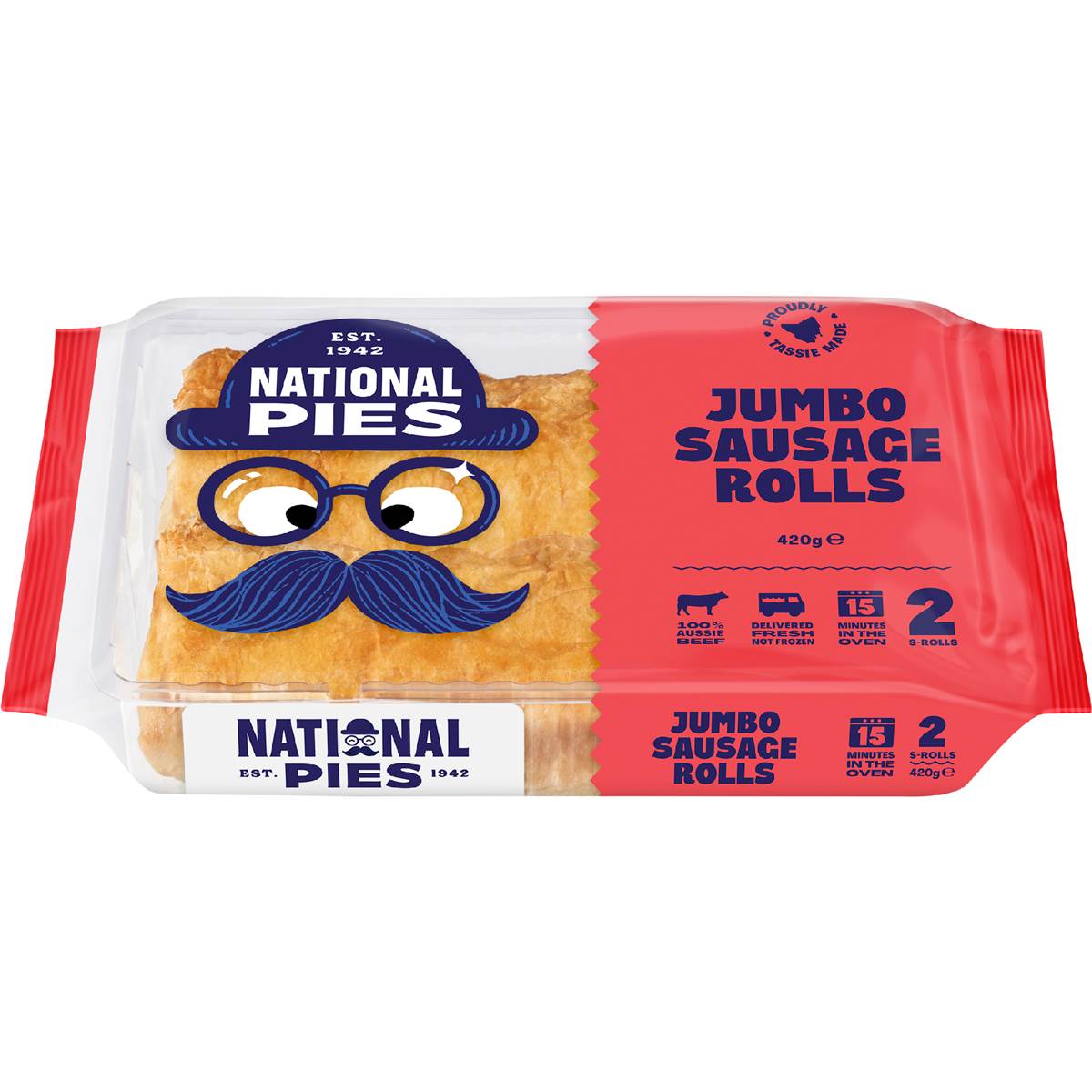 National Pies Jumbo Sausage Rolls Chilled Meal 2 Pack Woolworths