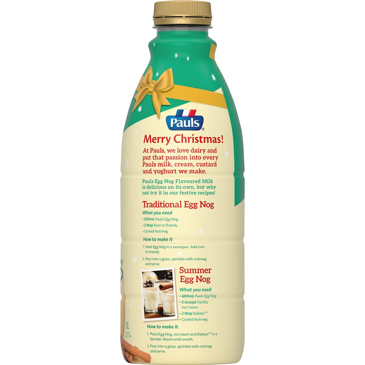 Pauls Egg Nog Original 1 L Woolworths