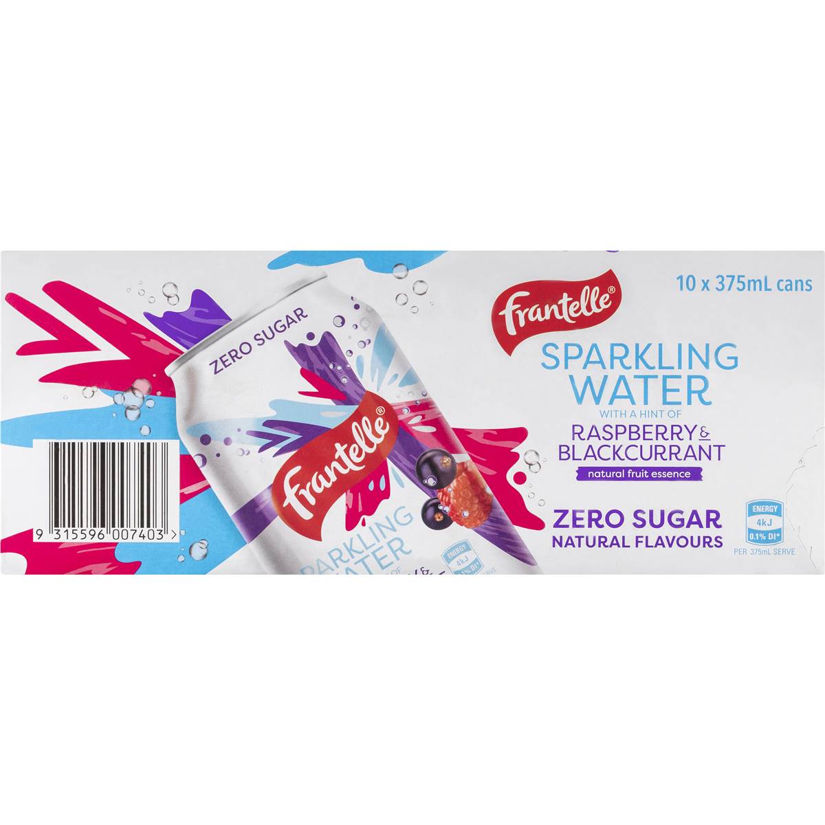 Frantelle Sparkling Water Raspberry & Blackcurrant Multipack Cans 375ml