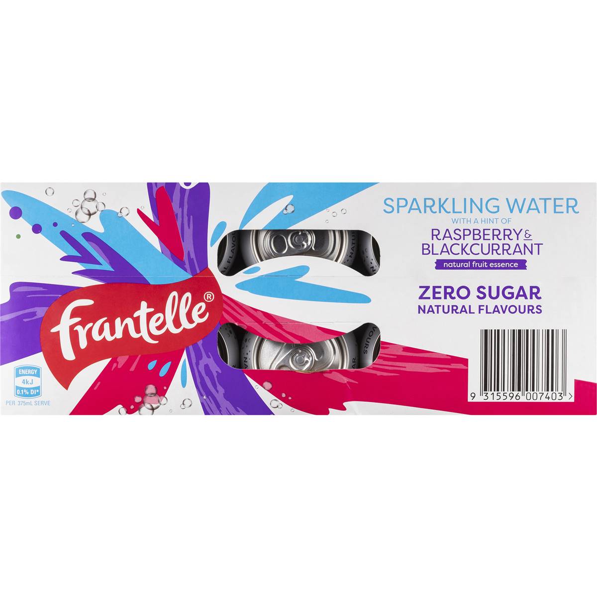 Frantelle Sparkling Water Raspberry & Blackcurrant Multipack Cans 375ml