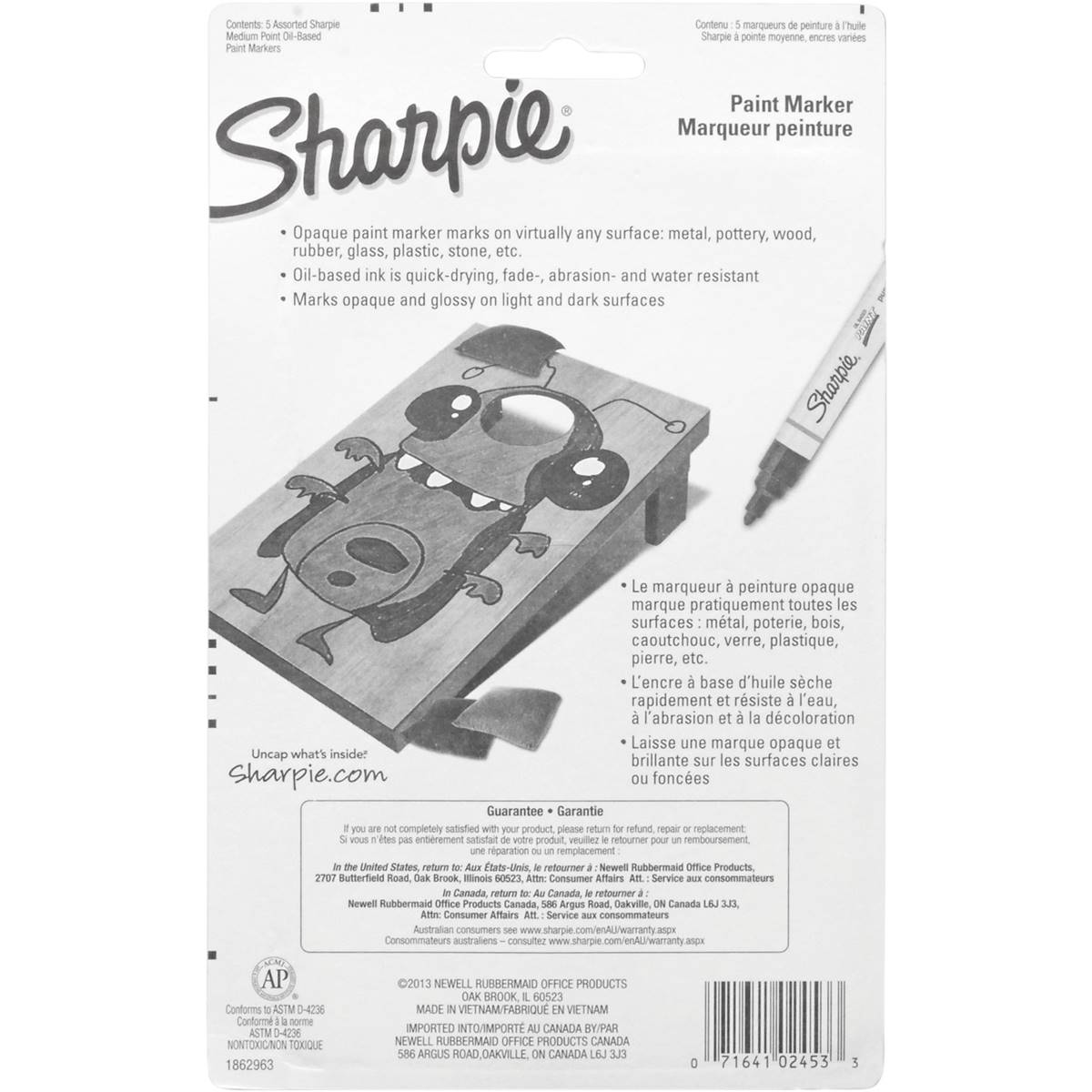 Sharpie Paint Pen Medium Assorted Fashion 5 Pack Woolworths