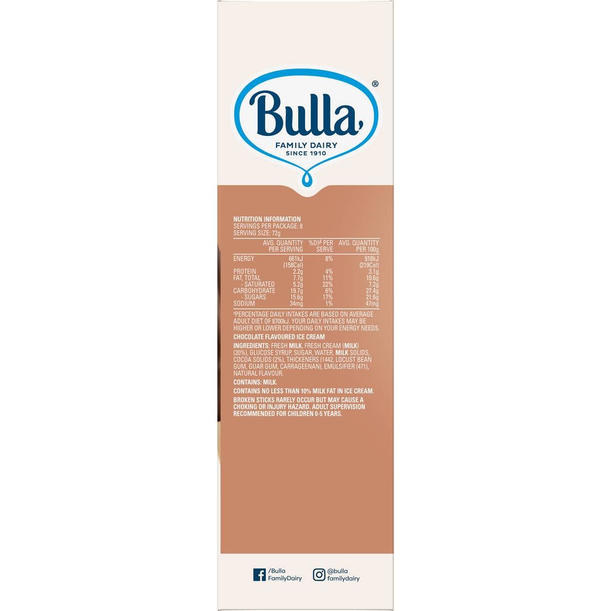 Bulla Fudge Bars 8 Pack Woolworths