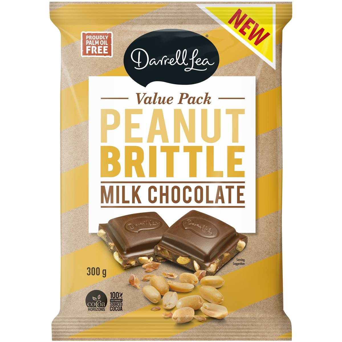 Darrell Lea Peanut Brittle Milk Chocolate Big Block 300g Woolworths