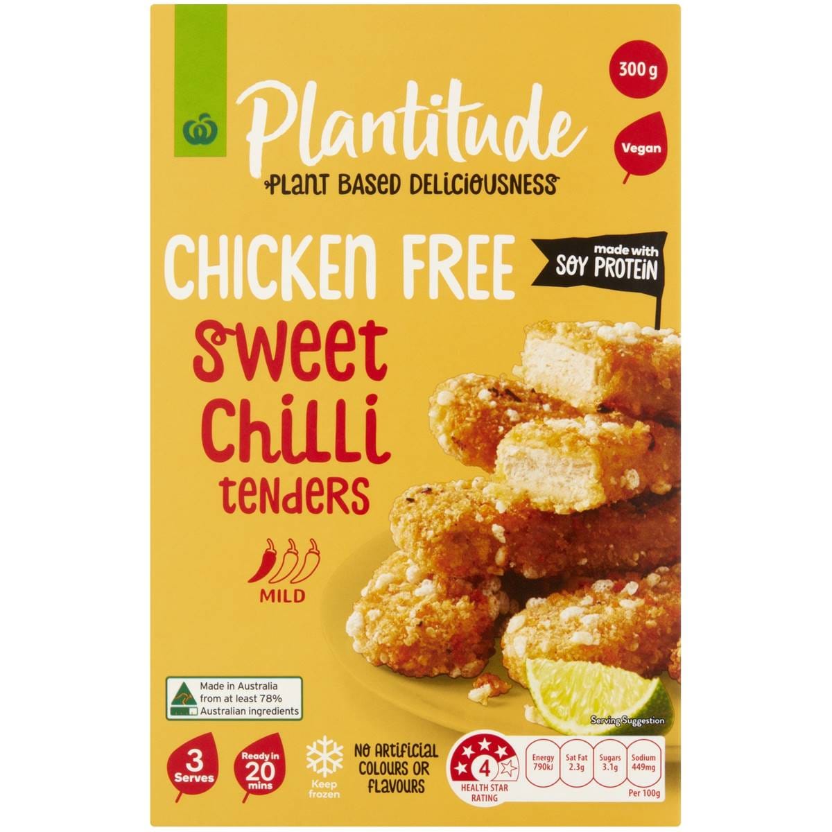 Woolworths Plantitude Chicken Free Sweet Chilli Tenders Mild 300g