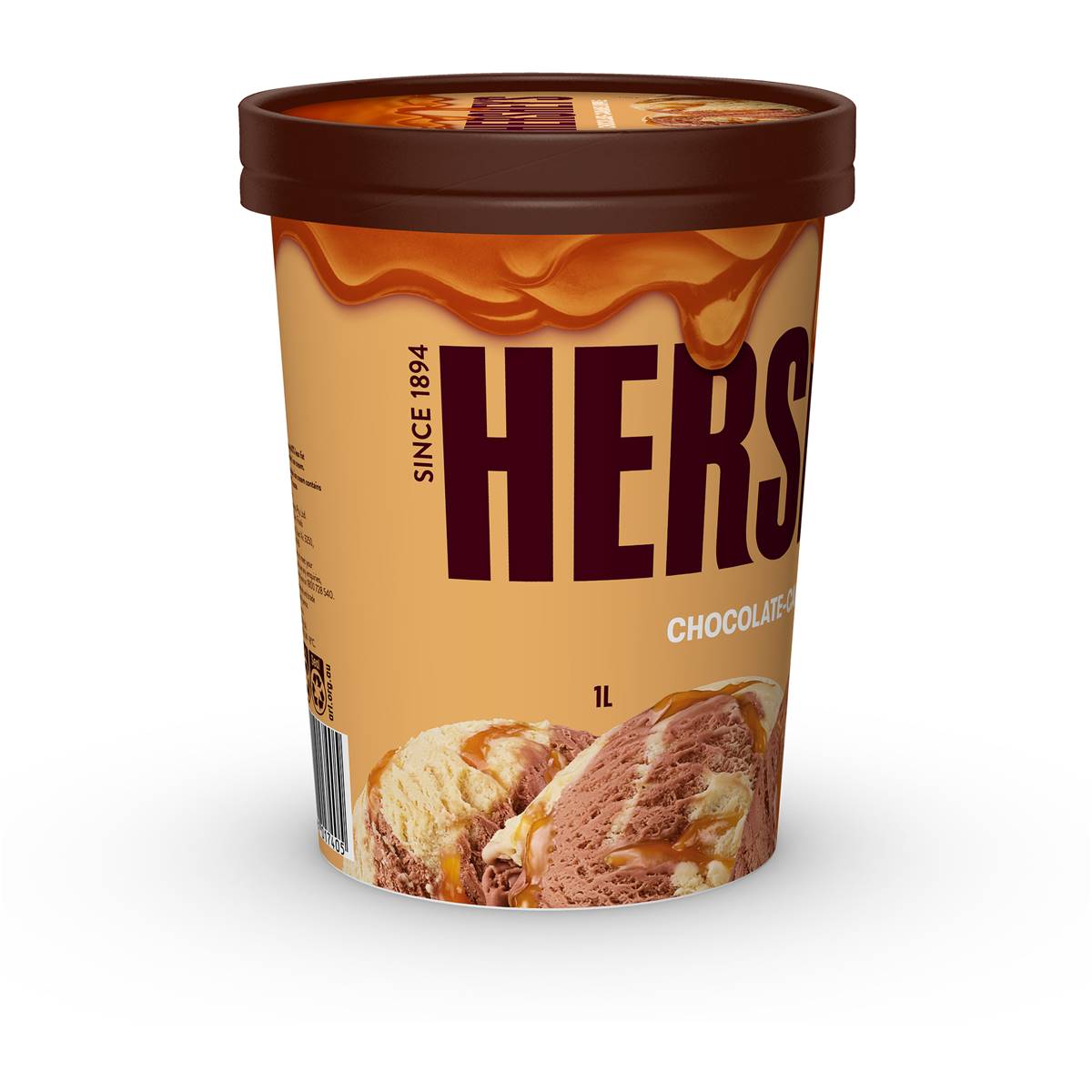 Hershey's Chocolate Caramel Ripple Ice Cream Tub 1l Woolworths