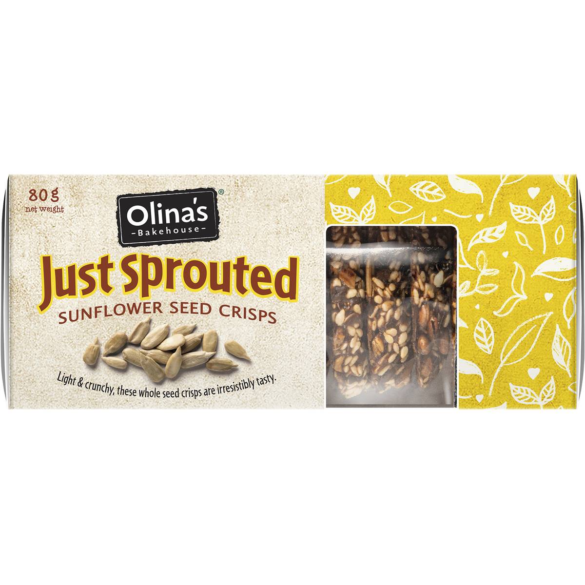 Olina's Bakehouse Just Sprouted Sunflower Seed Crisps 80g Woolworths